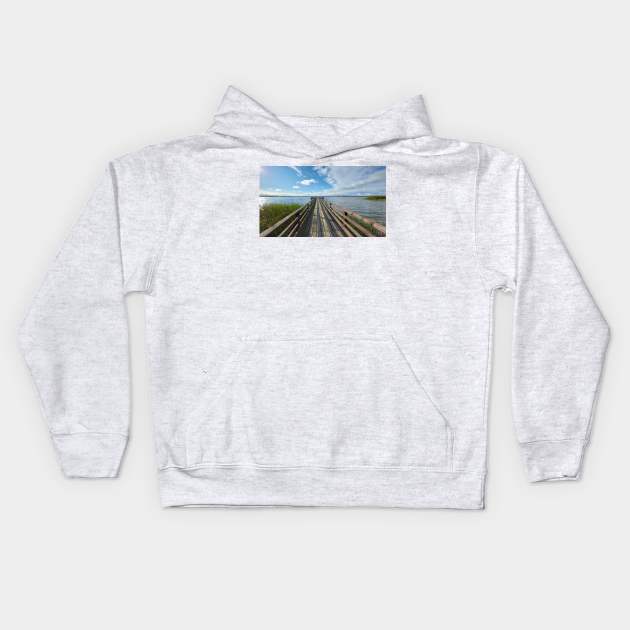 Pier on the lake Kids Hoodie by SBdesisketch